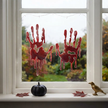 Spooky Blood Handprint Gel Window Stickers