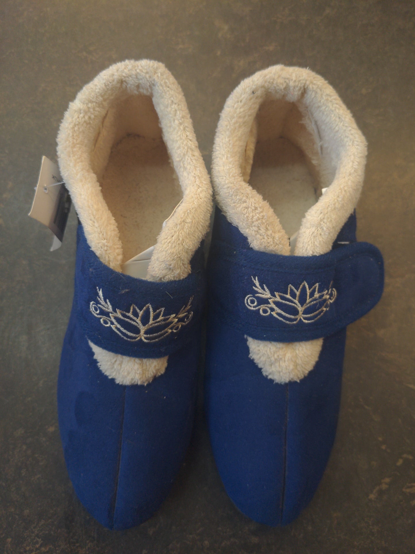 Ladies Easy Access Full Slippers  Blue Size 3