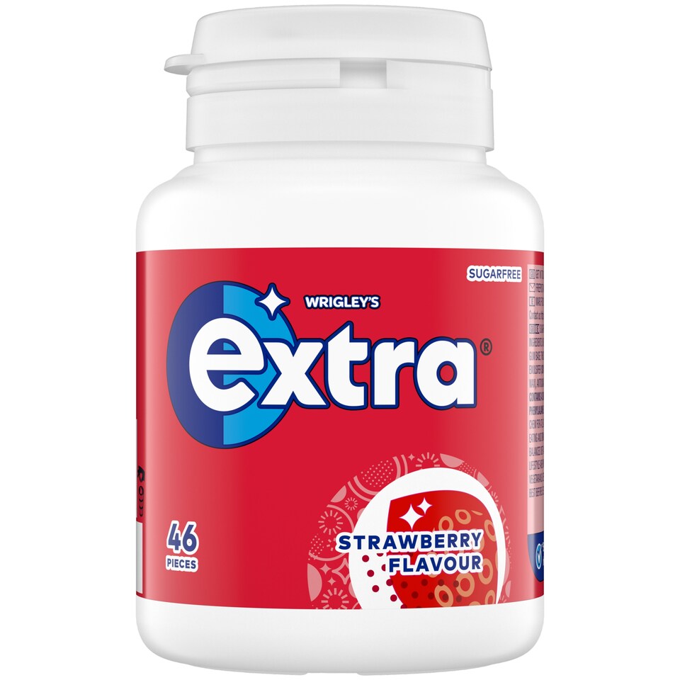 Chewing-gum sans sucre Wrigley's Extra - Arôme Fraise 46 pièces 64g