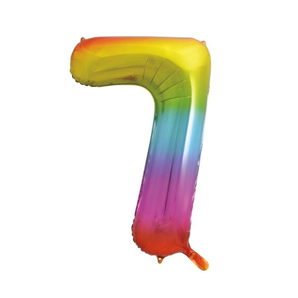 Ballon Mylar Chiffre 7 Arc-en-Ciel 34″