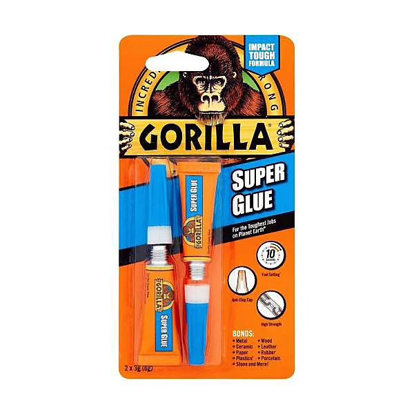 Gorilla Glue Liquid 2 x 3g Tubes Fast-Setting Impact-Resistant Adhesive with Anti-Clog Cap
