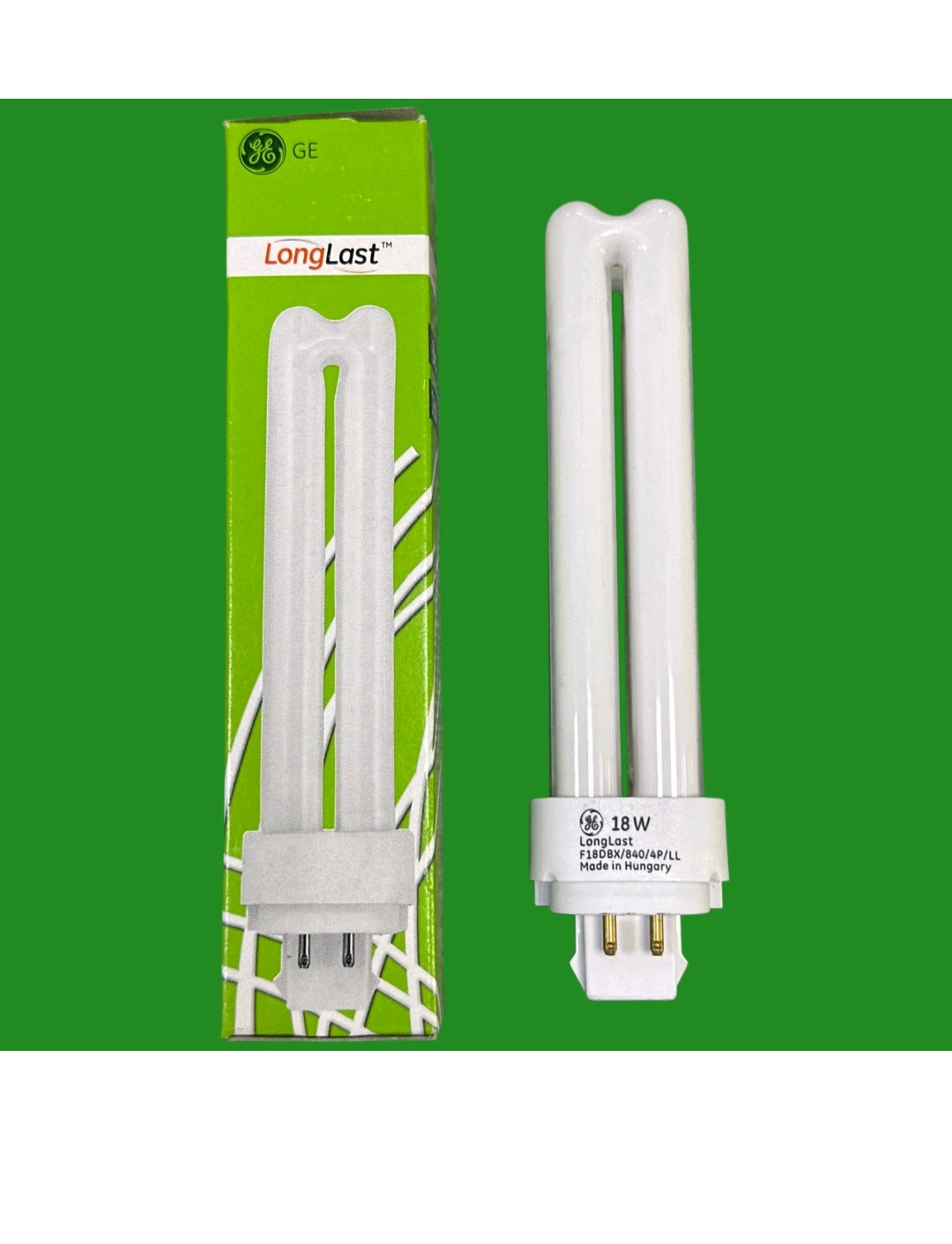 Ampoule fluocompacte 18W GE G24q-2, 4 broches, 4000K, faible consommation, Biax D/E 840