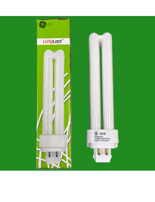 Ampoule fluocompacte 18W GE G24q-2, 4 broches, 4000K, faible consommation, Biax D/E 840