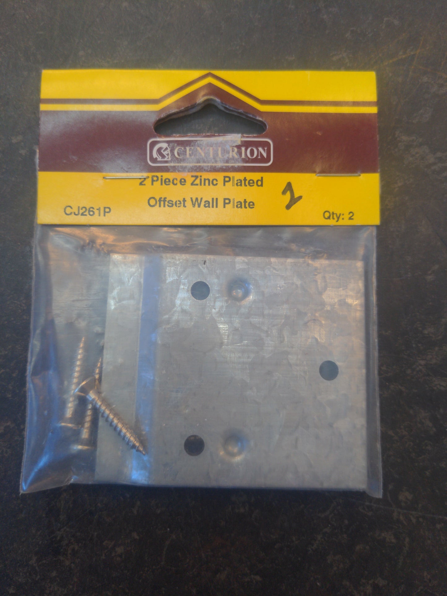 2pc Zinc Plated Offset Wall Plate