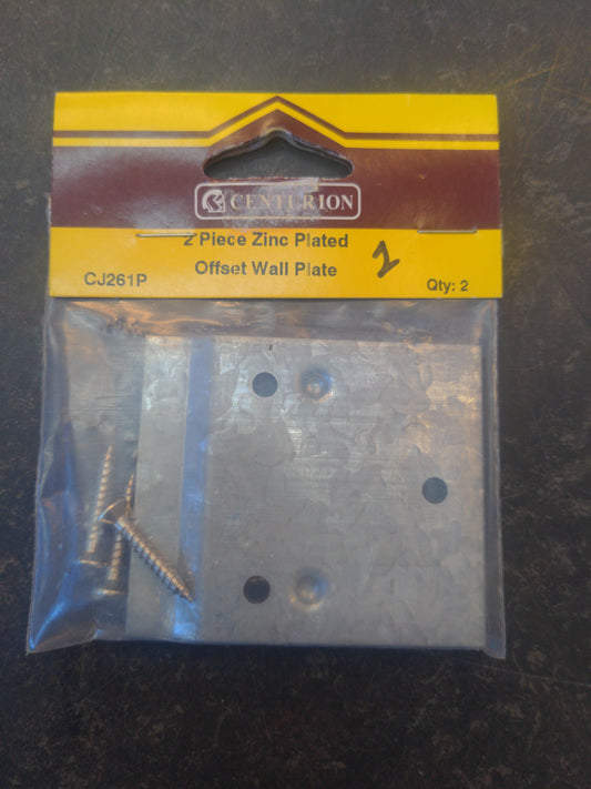 2pc Zinc Plated Offset Wall Plate