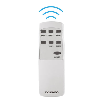 Climatiseur portable 3-en-1 Daewoo pour chambre ou bureau, unité AC 5000 BTU avec déshumidificateur et ventilateur, télécommande - Blanc