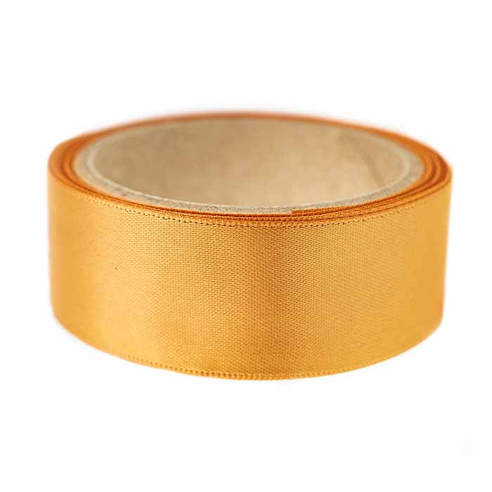 King Cole Gold Ribbon (25mm x 3m). 100% Polyester, Satin Double Sided, 3 metres (approx)