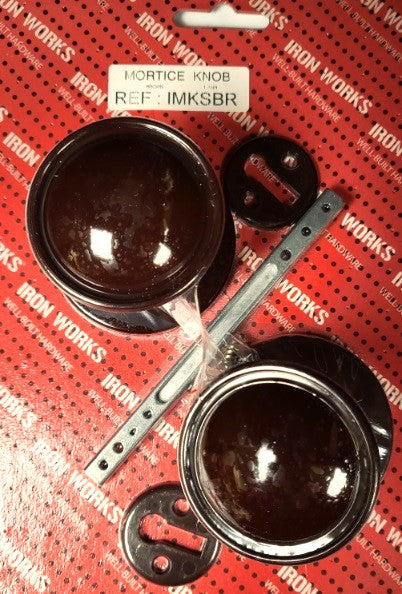 Plastic Mortice Knob Set Brown (1 set)