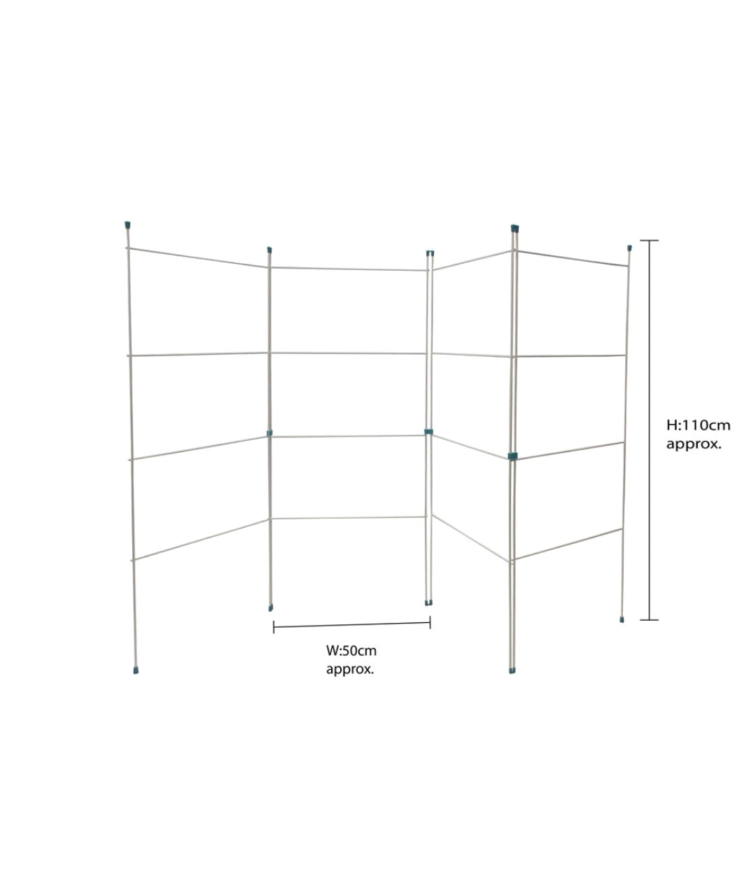 JVL Étendoir à Linge Pliant à Quatre Panneaux, Intérieur/Extérieur, Plastique/Métal, Blanc