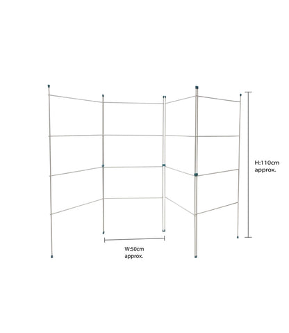JVL Étendoir à Linge Pliant à Quatre Panneaux, Intérieur/Extérieur, Plastique/Métal, Blanc