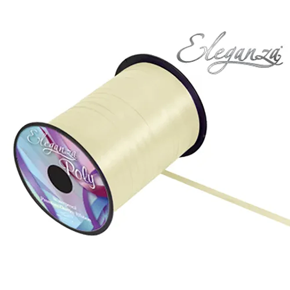 Eleganza Poly Curling Ribbon 5mm x500yds No.62 Cream