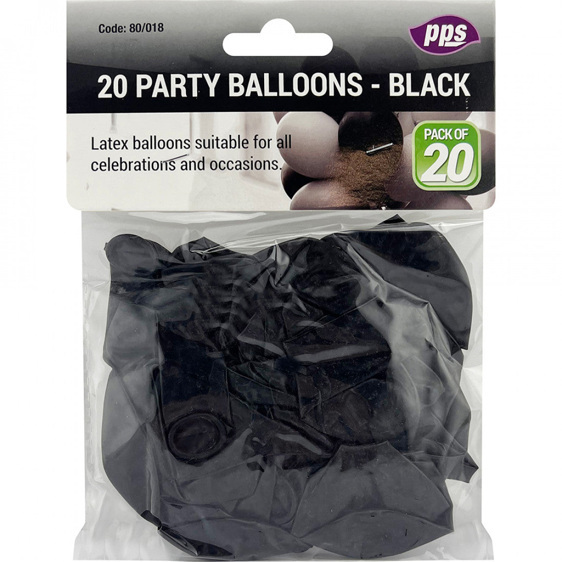 Party Balloons Black 20pc