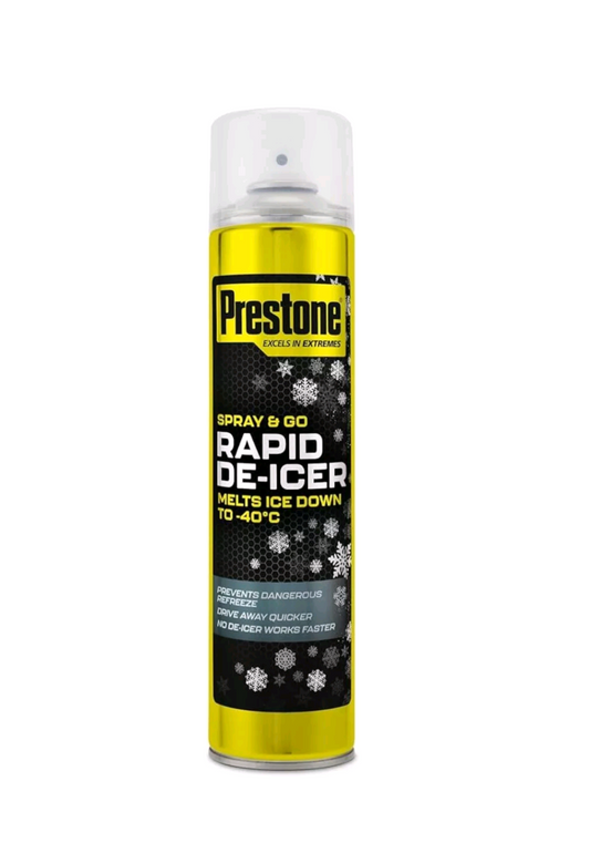 Prestone Car Rapid De-Icer Spray Melts Windscreen Ice Frost Deicer 600ml