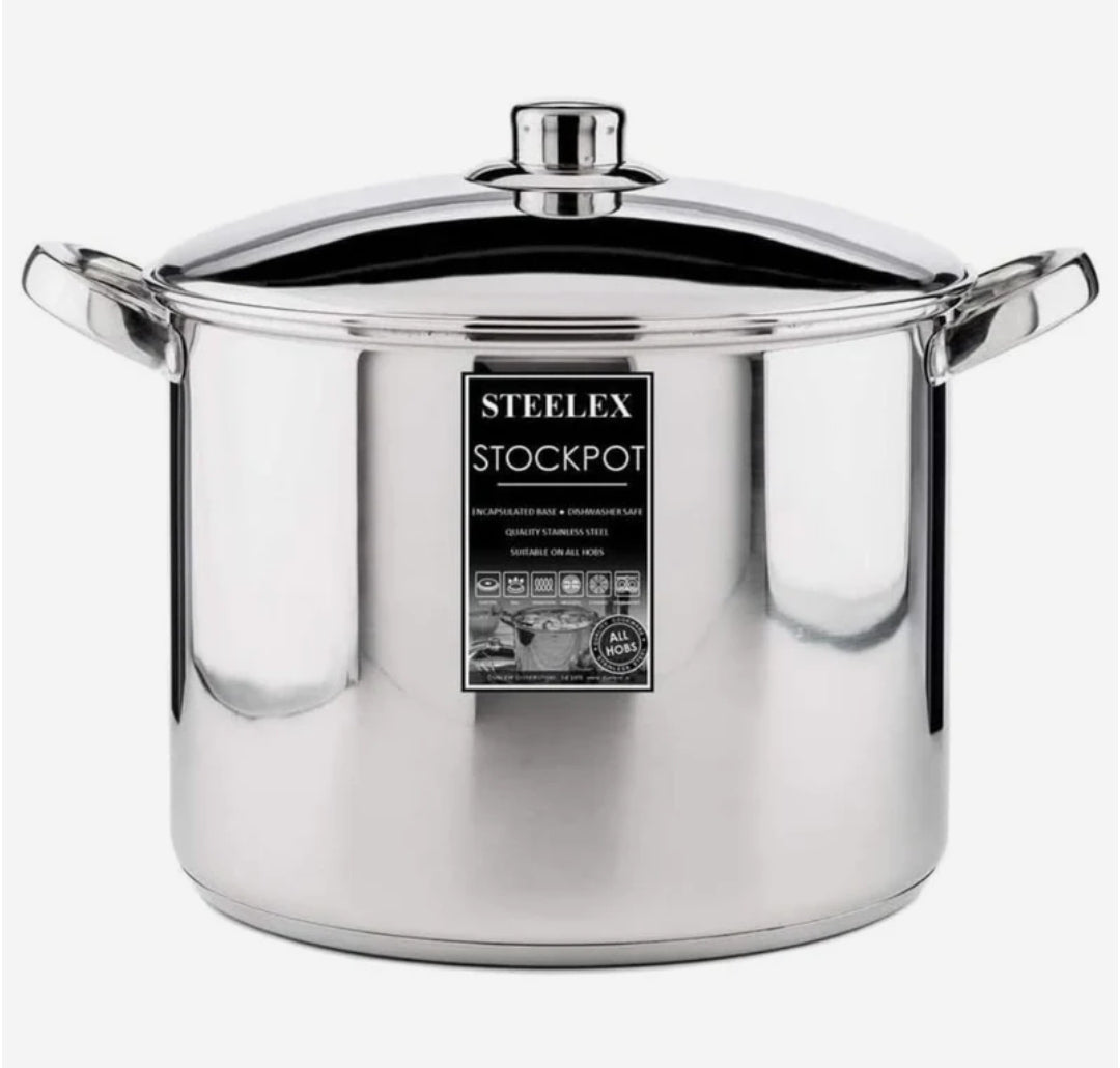 Steelex Stainless Steel Stockpot with Lid 28cm