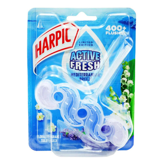 Harpic Bloc WC Actif Fraîcheur Brise Méditerranéenne Anti-Calcaire 35mg