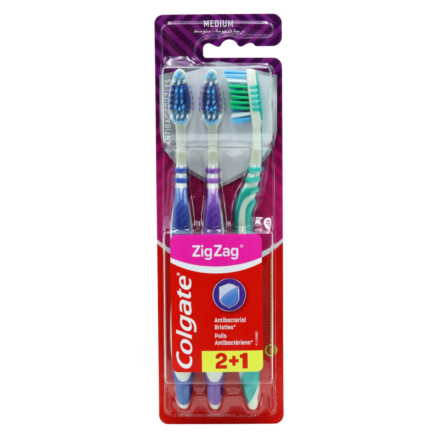 BROSSE À DENTS COLGATE ZIG ZAG Moyenne lot de 3
