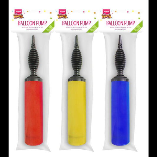 JAUNTY PARTYWARE ASSORTED COLOURS BALLOON PUMP
