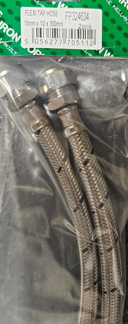 Flexible de raccordement pour robinet 15mm x 1/2" - 30cm Paire - 5112
