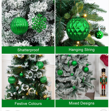 The Christmas Workshop 50Pk Shatterproof Baubles - Green
