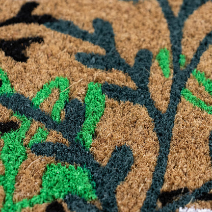 Eco-Friendly Latex Backed Coir Doormat, 40x60cm - Leaves