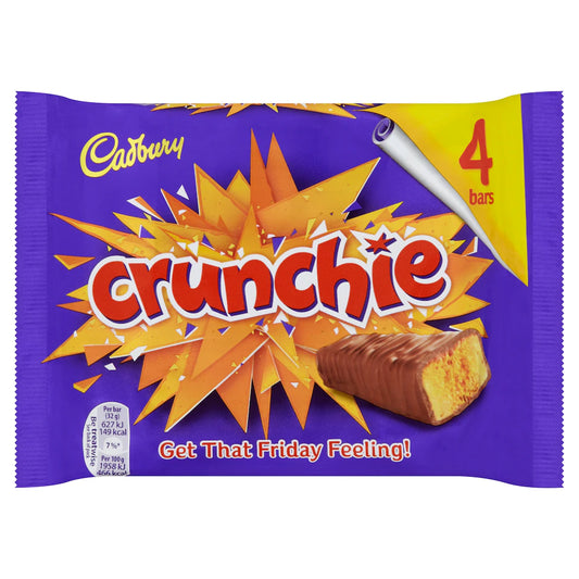 Lot de 4 barres chocolatées Cadbury Crunchie 128 g