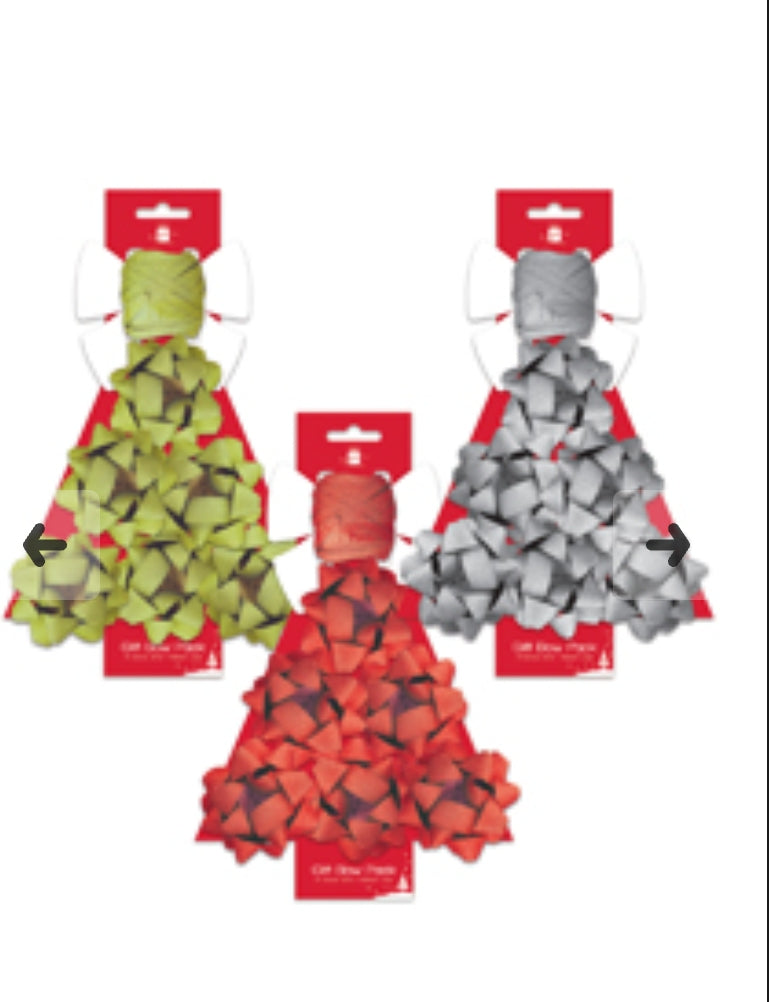 Giftmaker 6 Large Bows & 1 Ribbon Cop Assorted Colours