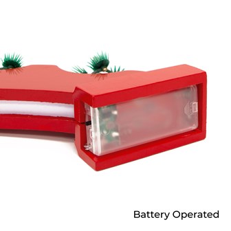 Christmas Workshop Candle Bridge Battery Operated Red Arched Wooden 7 LED Candles Warm White  Battery Operated