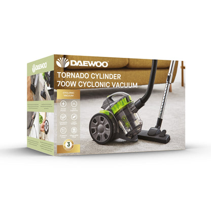 Daewoo 2 Litre Tornado Bagless Cylinder Vacuum Cleaner Dry Carpet Floor 700W Easy wash HEPA Filter Cyclonic Suction