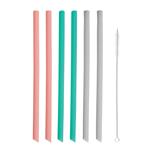 Pailles droites en silicone Typhoon, lot de 6