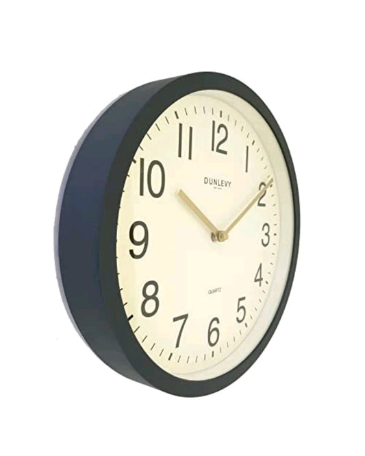 Dunlevy Horloge murale à quartz grise