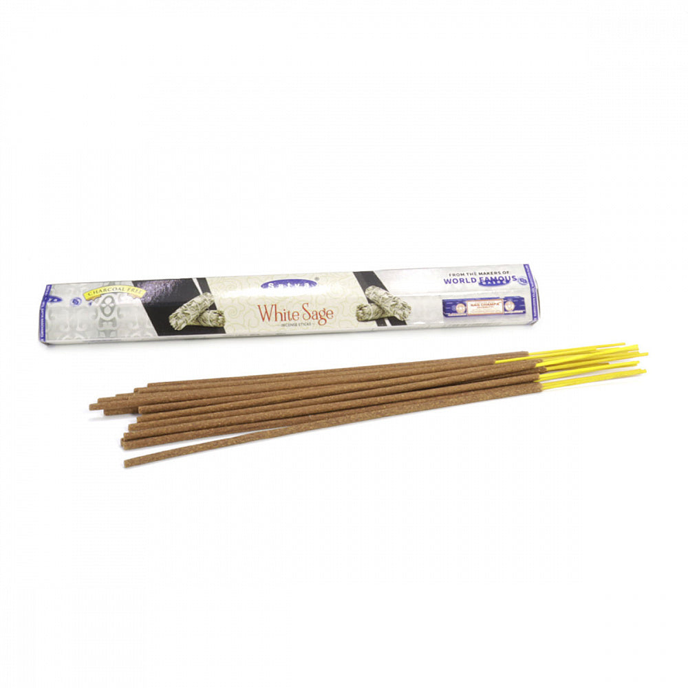 WHITE SAGE, Satya Incense , hexagon, 20 sticks.