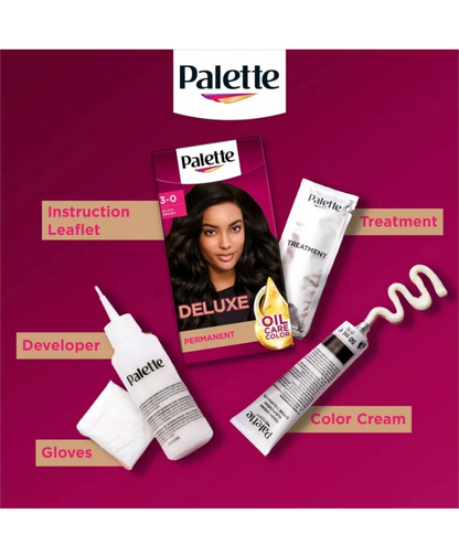Palette Deluxe Permanent Hair Dye Black Brown 3-0