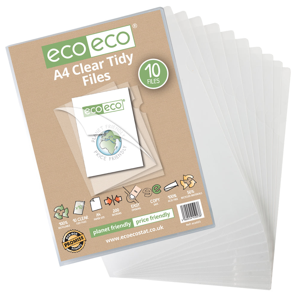 Pochette A4 50% Recyclée 10 Classeurs Transparents