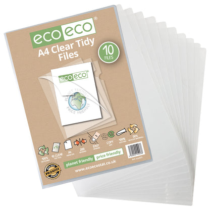 Pochette A4 50% Recyclée 10 Classeurs Transparents