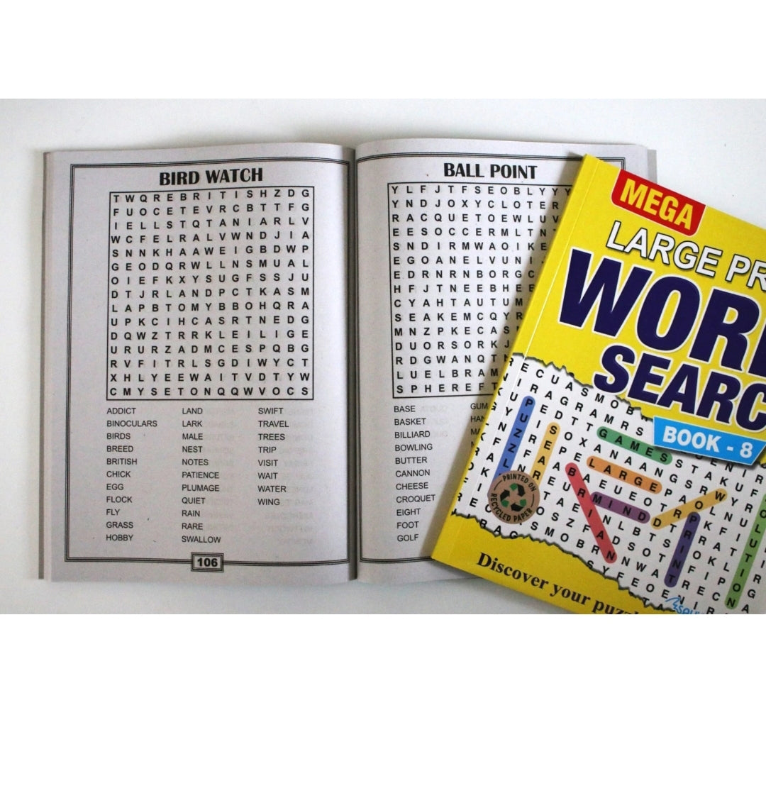 A4 Mega Large Print Word Search Puzzle Book Books 244 Puzzles Books 7 & 8 Each Book £1.29