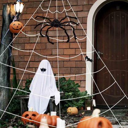 Global Gizmos Giant Halloween Web and Spider Hanging Decorations