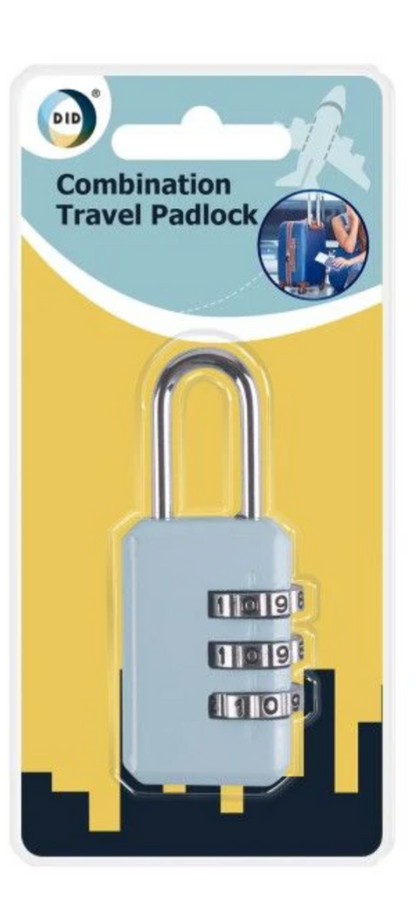 DID 3 Digit Combination Travel Padlock Gym Locker Suitcase Luggage Lock/Padlock