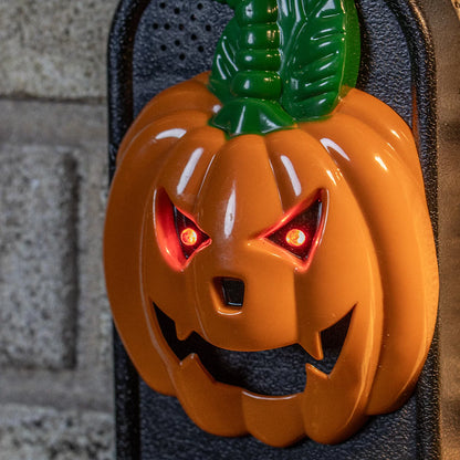 Global Gizmos Halloween Doorbell Decoration / Pumpkin Design / Glowing LED and Spooky Sound Effects