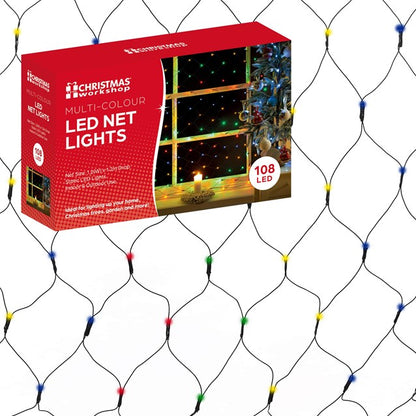 Christmas Workshop 108 LED Net Static Light - Multi Coloured