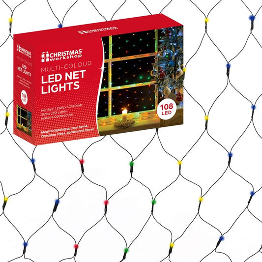 Christmas Workshop 108 LED Net Static Light - Multi Coloured