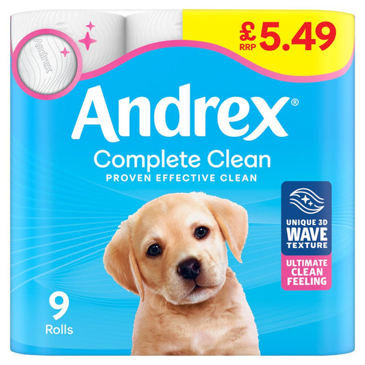 Andrex Papier toilette propreté impeccable 9 rouleaux 5,49 £ PDSF