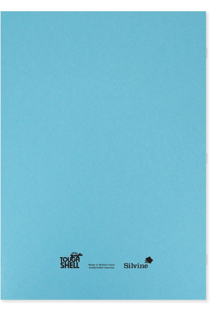 Cahier d'exercices Silvine Tough Shell A4+, 80 pages, carreaux de 10 mm, couverture laminée bleue