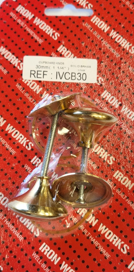 3736 - IVCB30 - BOUTON DE MEUBLE VICTORIEN EN LAITON 30MM