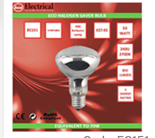 53W Eco Halogen Reflector Lamp R80, ES/E27, Boxed