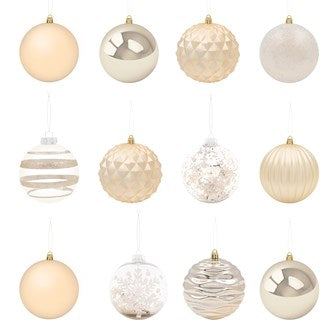 The Christmas Workshop 12PK Shatterproof Large Baubles Gold