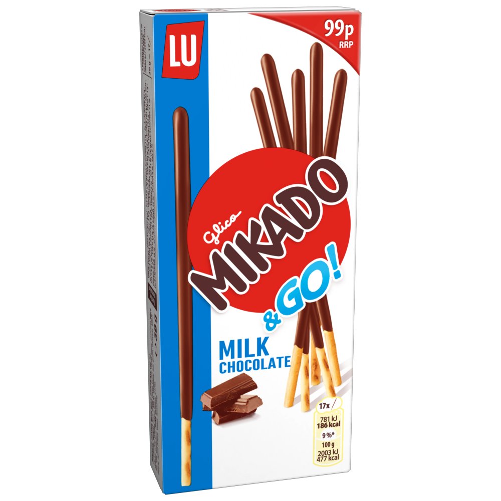 LU Mikado Milk Chocolate Biscuits 39g 99p PMP