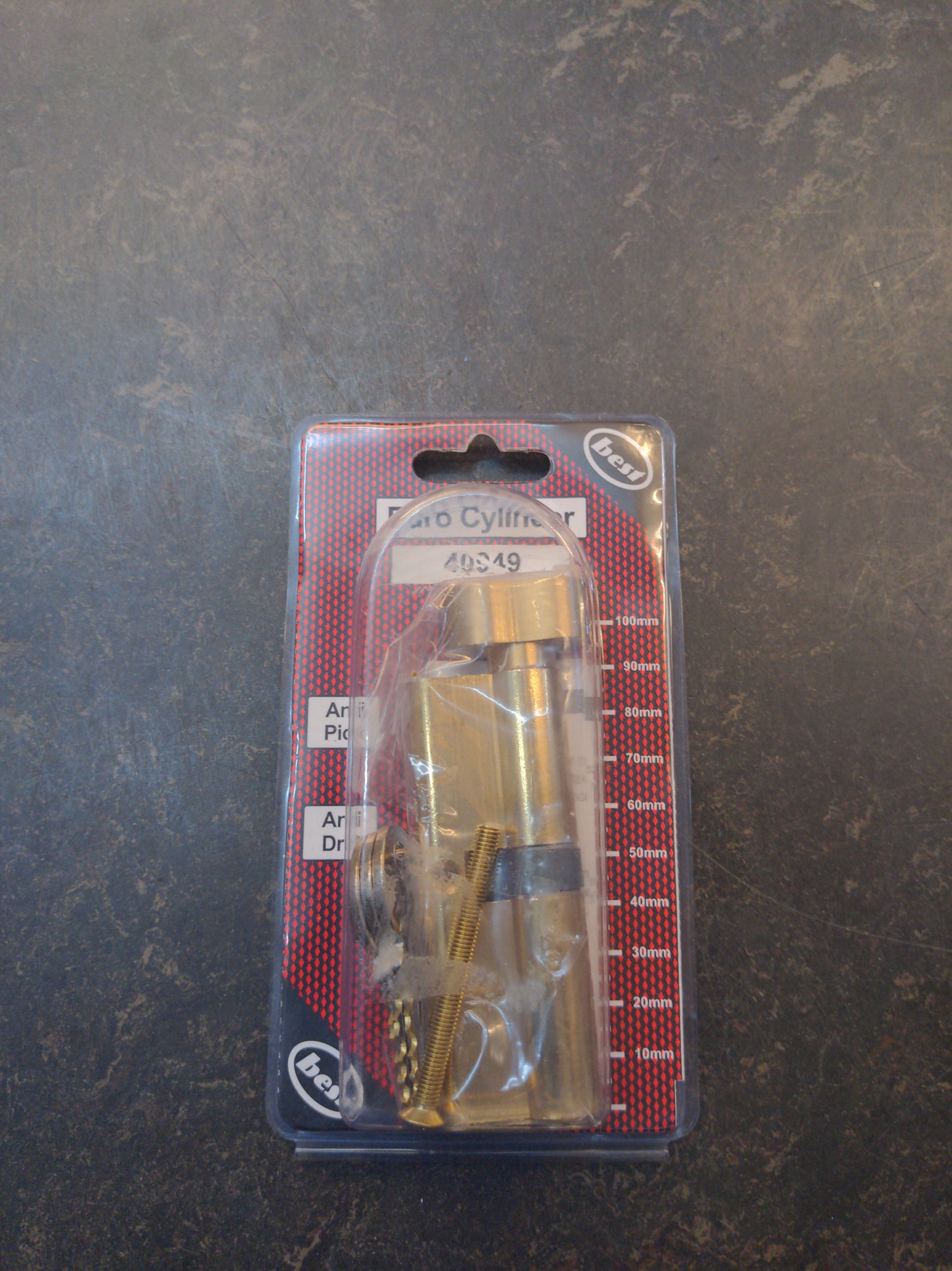Euro Turn Cylinder 5Pin 40-45(85mm) Brass with screws and 3 Keys
