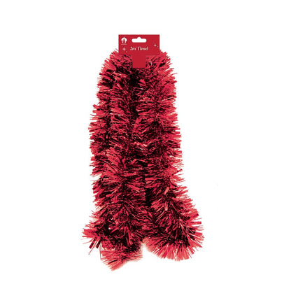 2m Christmas Chunky Tinsel - Red