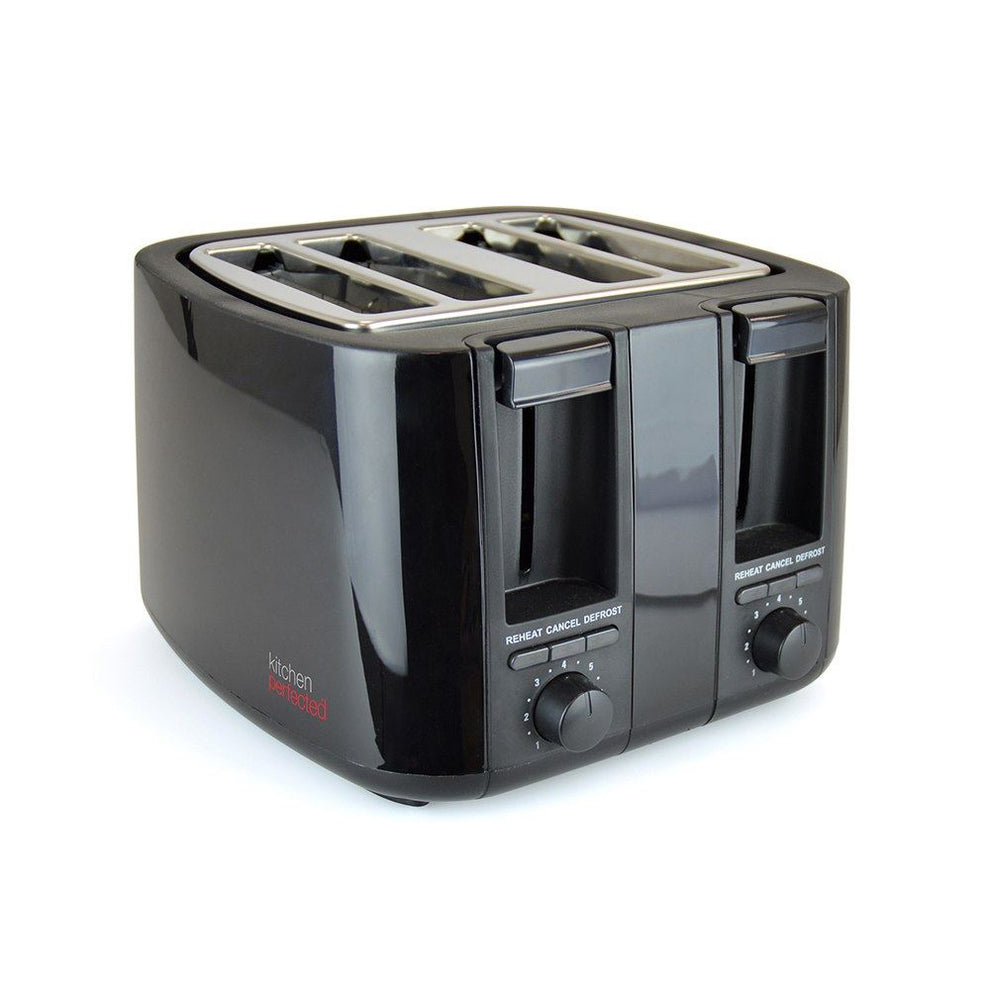 Grille-pain KitchenPerfected 4 fentes extra-larges - Noir