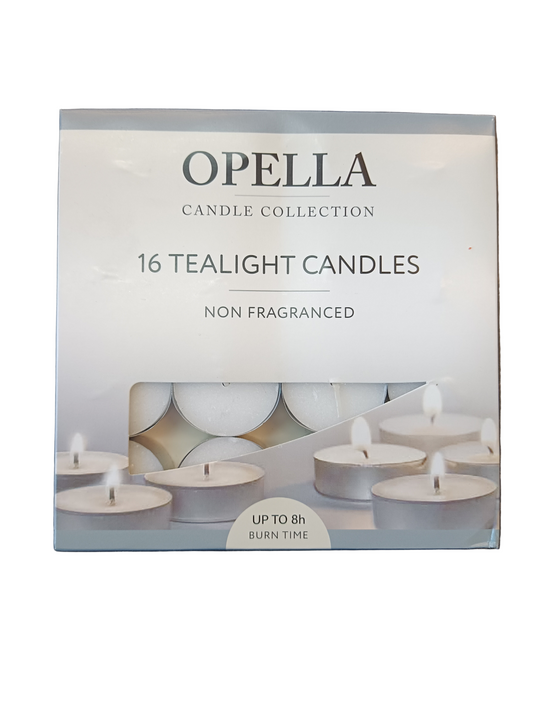 Bougies chauffe-plat Opella, 16 unités, sans parfum, combustion 8h
